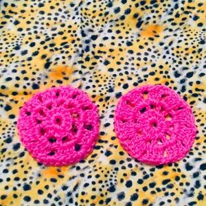 Lipstick Pink Summer Dream - Crochet Earings.
